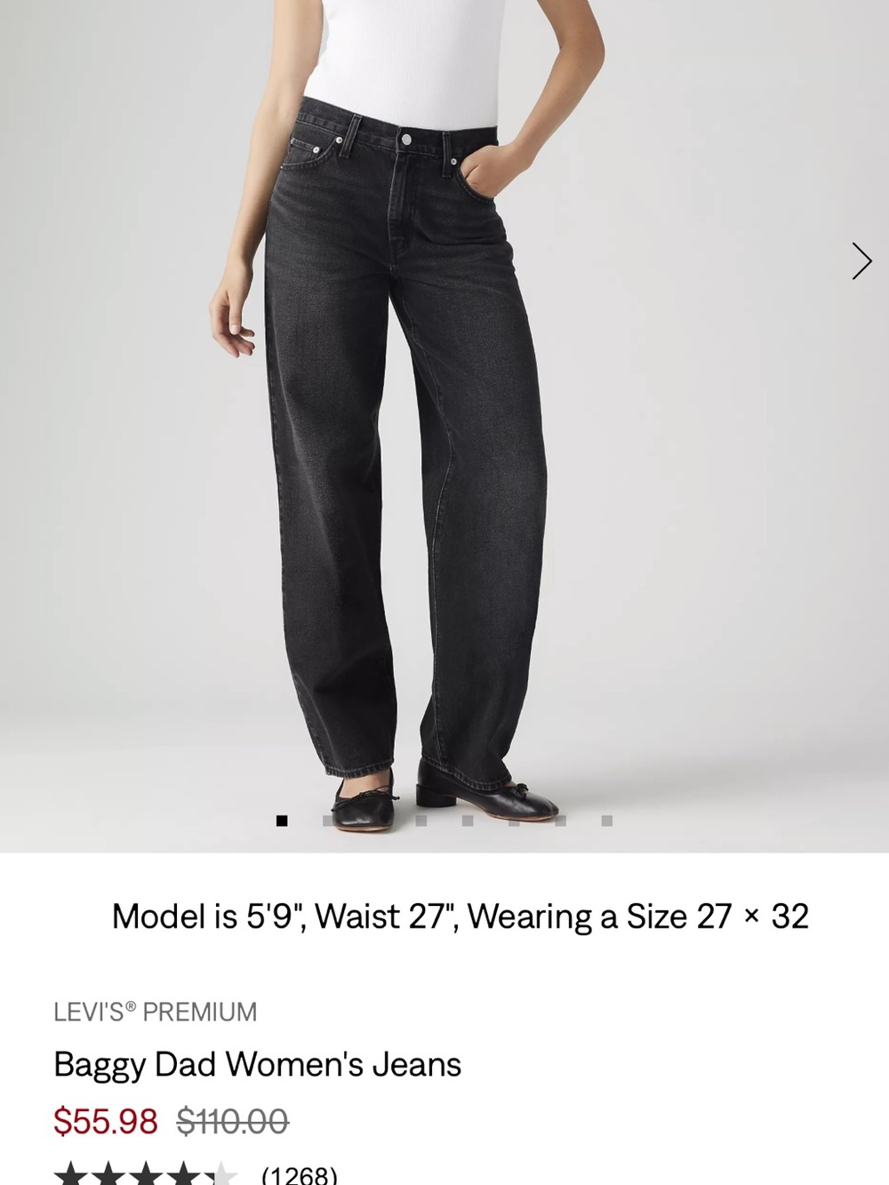 Levi's Black Baggy Dad Women's Jeans
